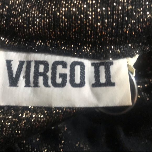 Virgo II 80’s black gold bronze long sleeve vintage dress - Picture 4 of 5